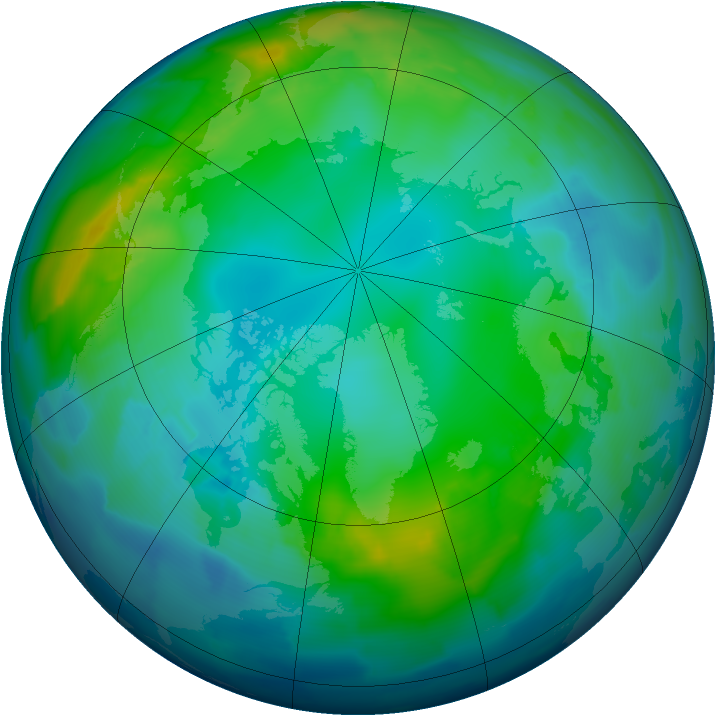 Arctic ozone map for 19 November 2012